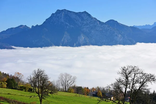 Mar Niebla Gmundnerberg Austria Europa — Foto de Stock