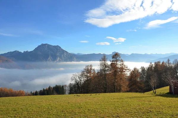 Mare Nebbia Sul Gmundnerberg Austria Europa — Foto Stock