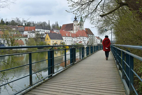 River Enns Michaeler Church Steyr Austria Europe — Fotografia de Stock