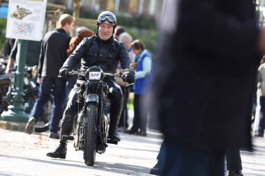 Yıllık Franz Joseph Bad Ischl, Salzkammergut, Avusturya ve Avrupa 'da eski motosikletlere biniyor