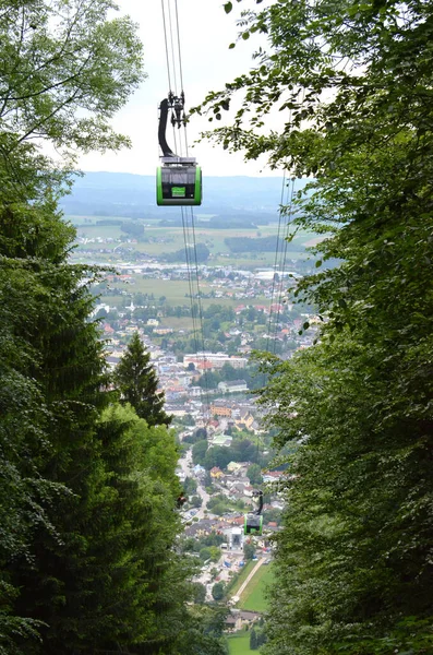 Teleférico Para Gruenberg Perto Gmunden Salzkammergut Áustria Europa — Fotografia de Stock