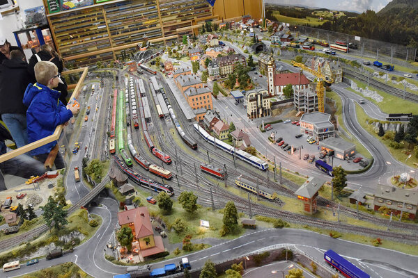 Model railway system in Gmunden, Austria, Europe 