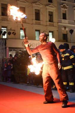 Gmunden, Avusturya, Avrupa 'da yangın gösterisi