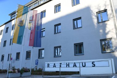 Voecklabruck, Avusturya, Avrupa 'daki belediye binası.