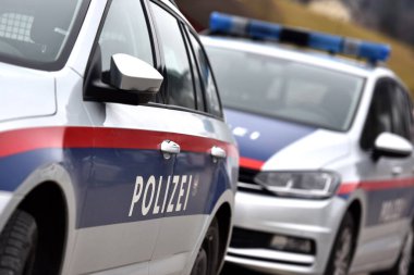 Police vehicles in Austria, Europe clipart