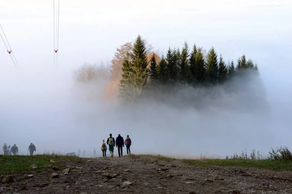 Mar Niebla Gruenberg Cerca Gmunden Austria Europa — Foto de Stock