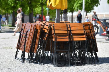 Corona krizindeki tecrit - Gmunden 'de kapalı gastronomi (Gmunden bölgesi, Yukarı Avusturya, Avusturya)