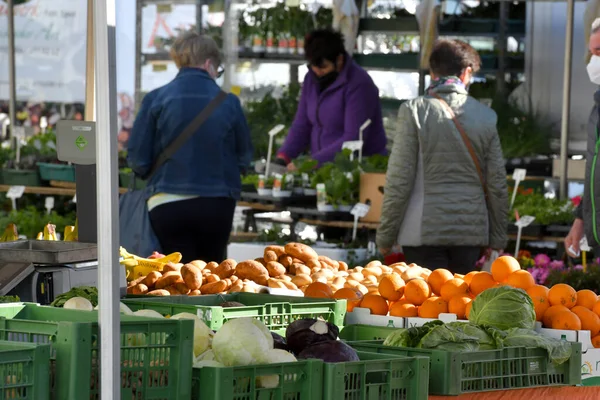 Mercado Verde Semanal Gmunden Traunsee Áustria Europa — Fotografia de Stock