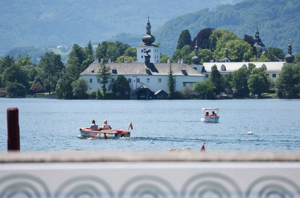 Château Lac Ort Traunsee Gmunden Avec Grand Cadre Pour Photographie — Photo