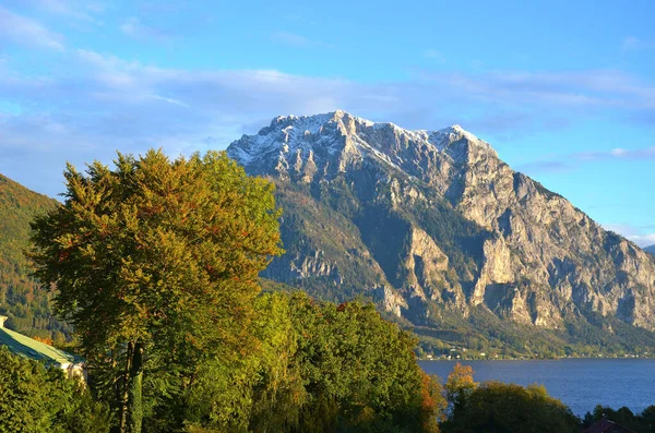 Traunstein Salzkammergutu Podzim Horní Rakousko Rakousko — Stock fotografie