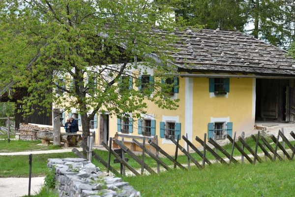 Skansen Starymi Gospodarstwami Budynkami Grossgmain Salzburgu Austria Europa — Zdjęcie stockowe