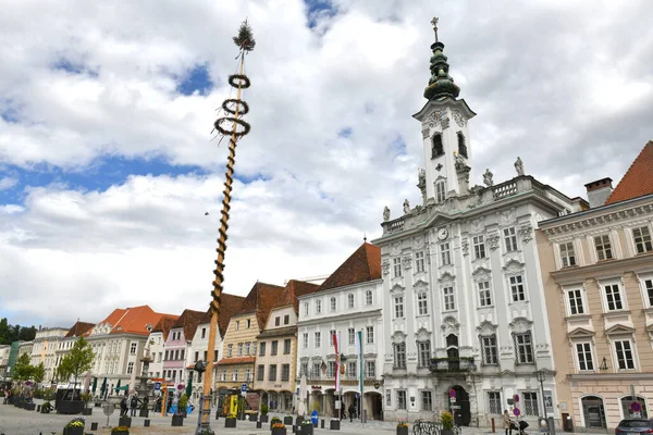 Stadshuset Den Gamla Industristaden Steyr Österrike Europa — Stockfoto