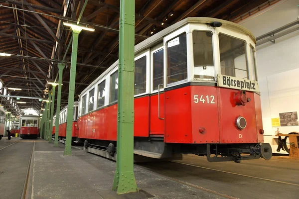 Transporte Tramway Museum Remise Viena Áustria Europa — Fotografia de Stock