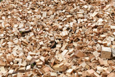 Wood waste at a wood processing company in Austria