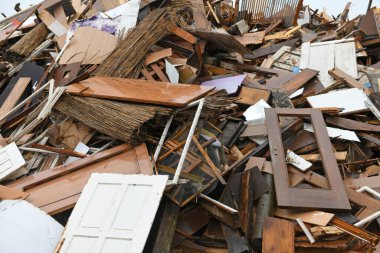 Wood waste at a wood processing company in Austria