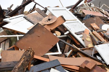 Wood waste at a wood processing company in Austria