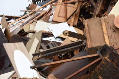 Wood waste at a wood processing company in Austria