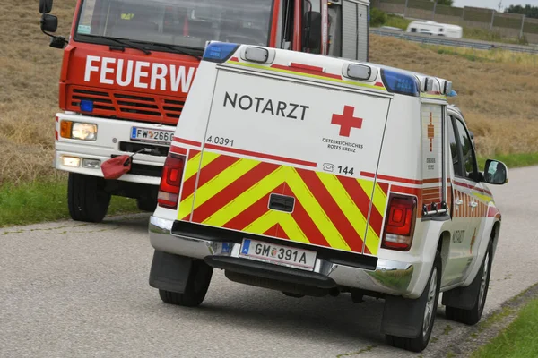 Emergency Doctor Vehicle Ambulance Upper Austria Austria Europe — Stok fotoğraf