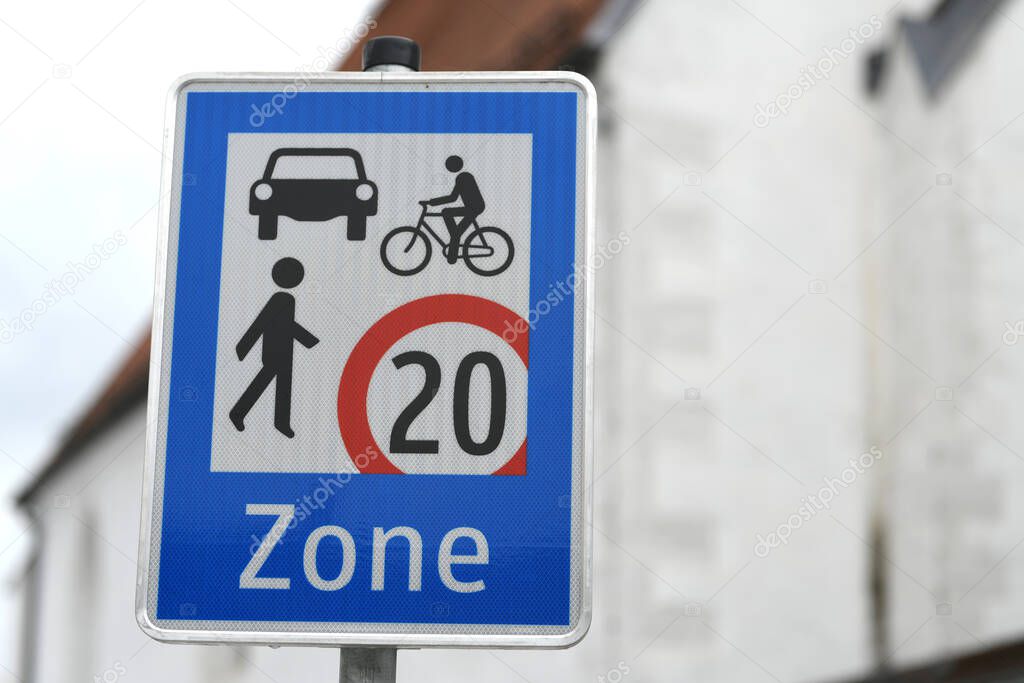 20 km / h encounter zone in Perg, Upper Austria, Austria, Europe