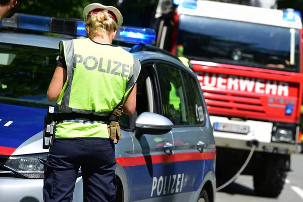 Auto Della Polizia Alta Austria Austria Europa — Foto Stock