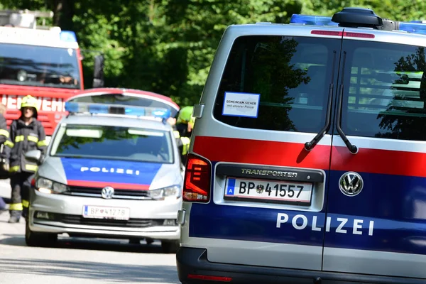 Voitures Police Haute Autriche Autriche Europe — Photo