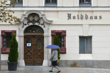 Ried im Innkreis 'deki belediye binası Yukarı Avusturya, Avusturya, Avrupa