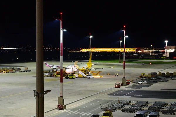 Аеропорт Лінц Вночі Верхня Австрія Австрія Європа — стокове фото