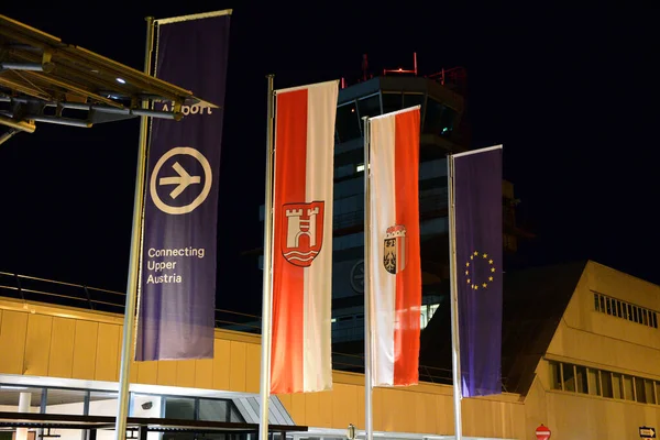 Аеропорт Лінц Вночі Верхня Австрія Австрія Європа — стокове фото