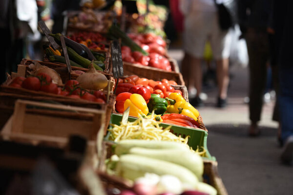 The famous green market Naschmarkt in Vienna, Austria, Europe