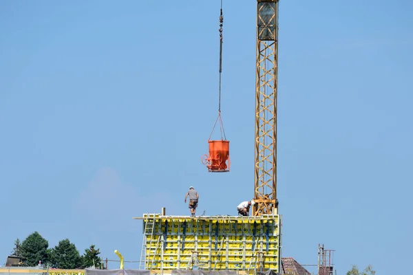 Trabajadores Construcción Una Obra Austria Europ — Foto de Stock