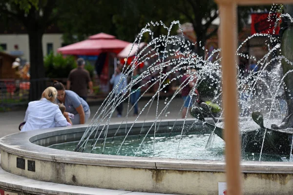Fontaine Dans Grand Parc Attractions Prater Vienne Autriche Europe — Photo