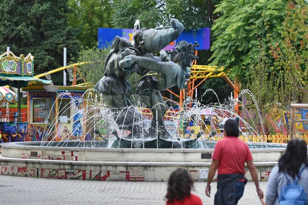 Fontaine Dans Grand Parc Attractions Prater Vienne Autriche Europe — Photo