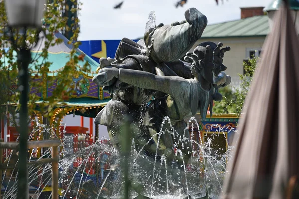 Fontána Velkém Zábavním Parku Prater Vídni Rakousku Evropě — Stock fotografie