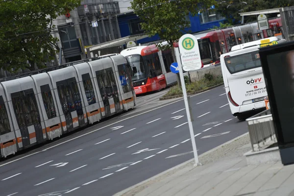 奥地利上奥地利州 运输协会的公共汽车 — 图库照片