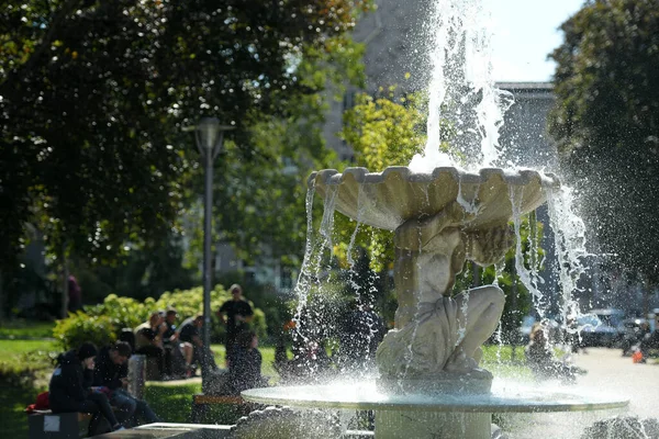 Fontaine Gare Principale Linz Autriche Europe — Photo