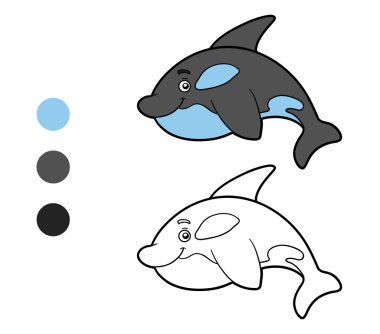 Boyama kitabı, boyama sayfası (katil balina)