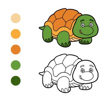 Boyama kitabı, sayfa (kaplumbağa boyama)