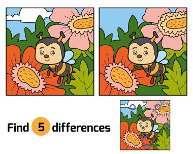 Farklılıklar, çocuklar (arı ve arka plan için oyun bulmak)