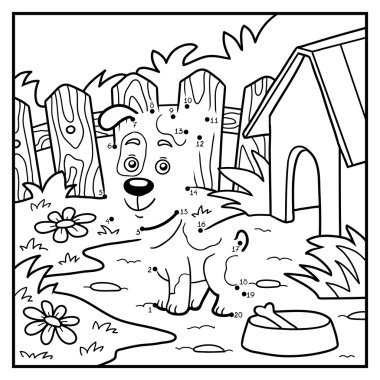 Çocuklar, nokta-nokta (köpek için numaraları oyun)