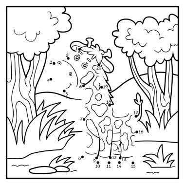 Sayı oyunu, nokta-nokta (zürafa ve arka plan)