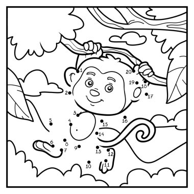 Sayı oyunu, nokta-nokta (maymun ve arka plan)