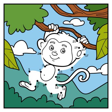 Sayı oyunu, nokta-nokta (maymun ve arka plan)