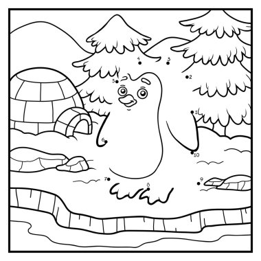 Sayı oyunu, nokta-nokta (penguen ve arka plan)