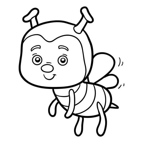 Coloring book, coloring page (bee) — Stock Vector