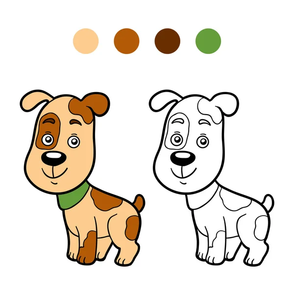 Coloring book, coloring page (dog) — Stock Vector