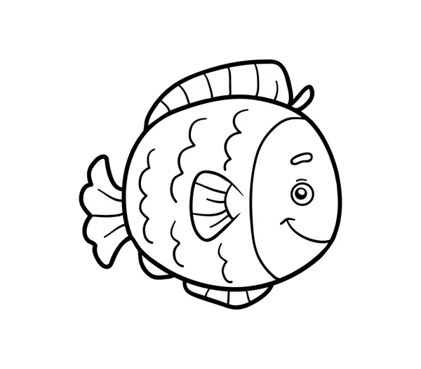 Libro da colorare, pagina da colorare (pesce ) — Vettoriale Stock