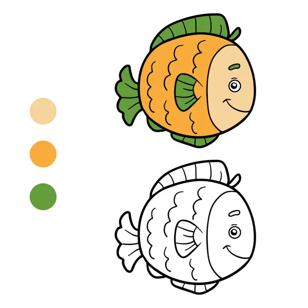 Livre à colorier, coloriage (poisson ) — Image vectorielle