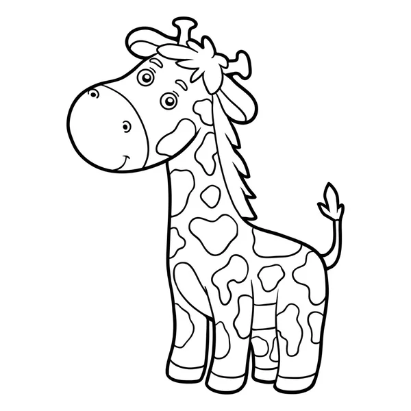 Målarbok, målarbok (giraff) — Stock vektor