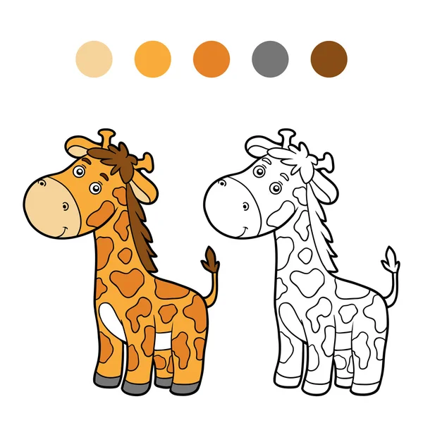 Coloring book, coloring page (giraffe) — Stock Vector