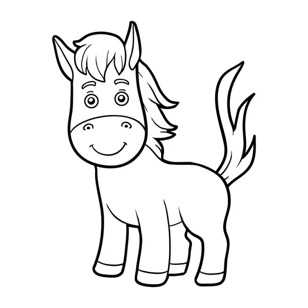 Libro para colorear, página para colorear (caballo ) — Vector de stock